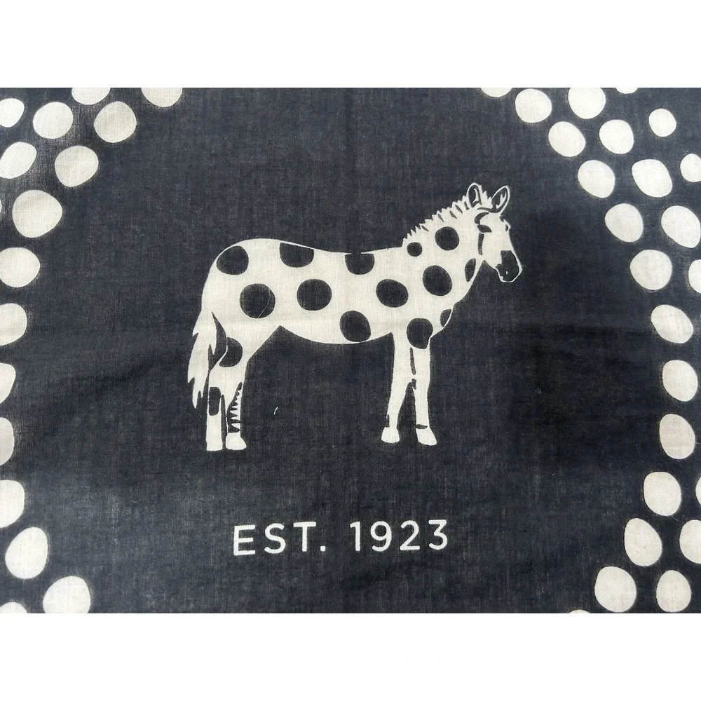 Echo Pocket Square Cotton 20x20 Donkey Print Preppy Cottagecore Handkerchief